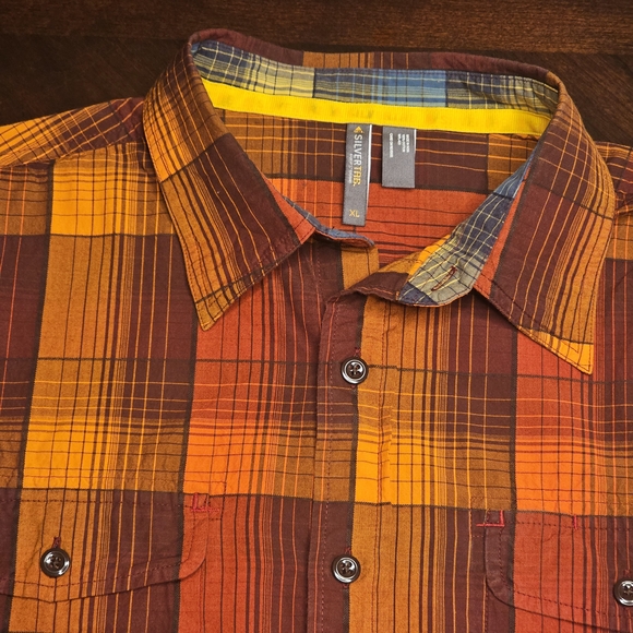 Levi's Silver Tab Men's Button Down Long Sleeves Dress Shirt Orange Size XL - Picture 12 of 12